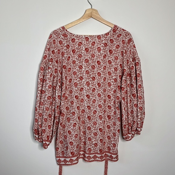 MAX STUDIO Boho Ballon Sleeve Blouse Size Large - Picture 5 of 9